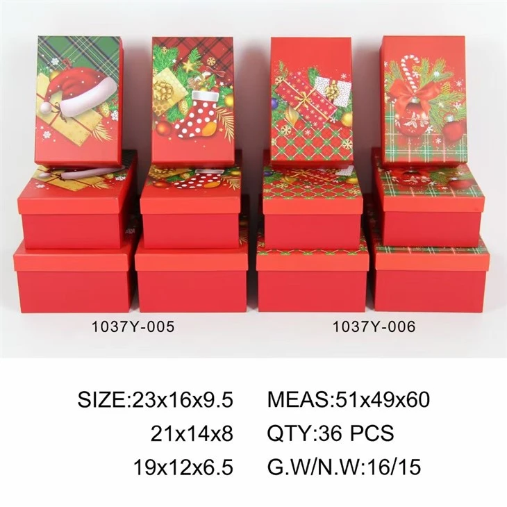 Christmas Gift Paper Boxes Set Of 3