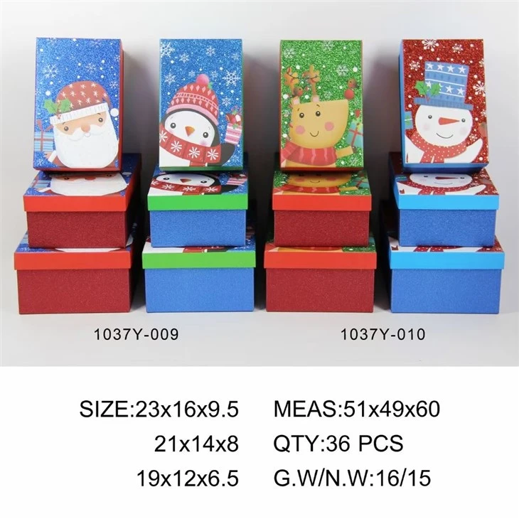 Christmas Gift Paper Boxes Set Of 3