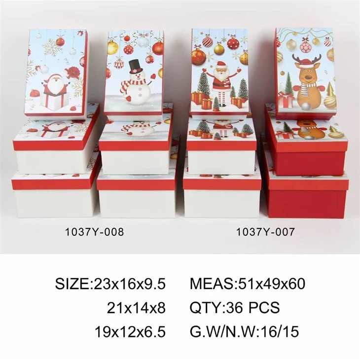 Christmas Gift Paper Boxes Set Of 3