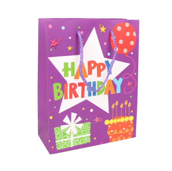 CONFETTI HAPPY BIRTHDAY DESIGN PAPER GIFT BAG