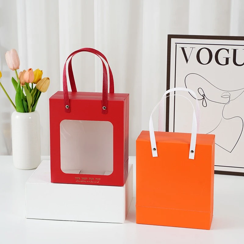 Colored Gift Paper Bag With Window factory