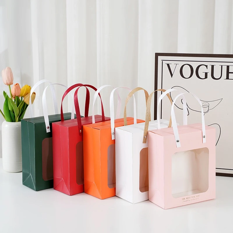 Colored Gift Paper Bag With Window best