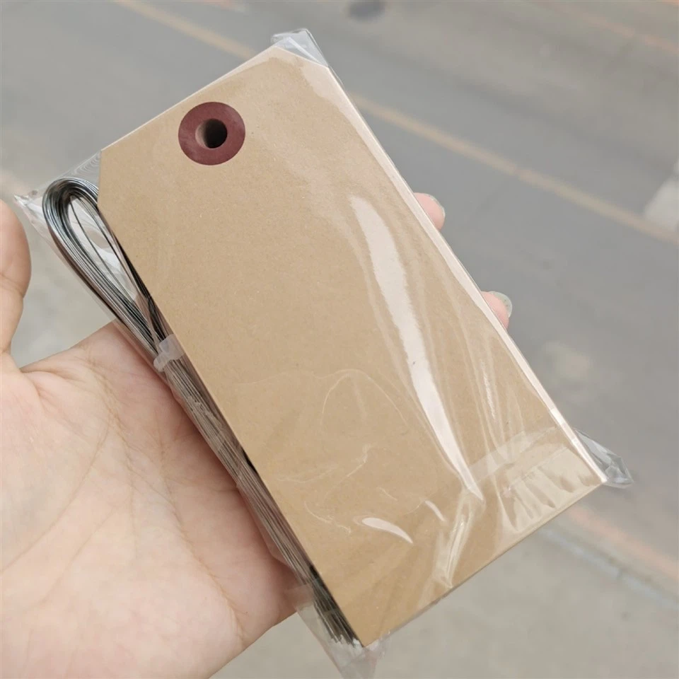 Manila Tag Eco-Friend Tag Printing Tag With Metal Wire Metal Fastener Tag With Reinforcement Board